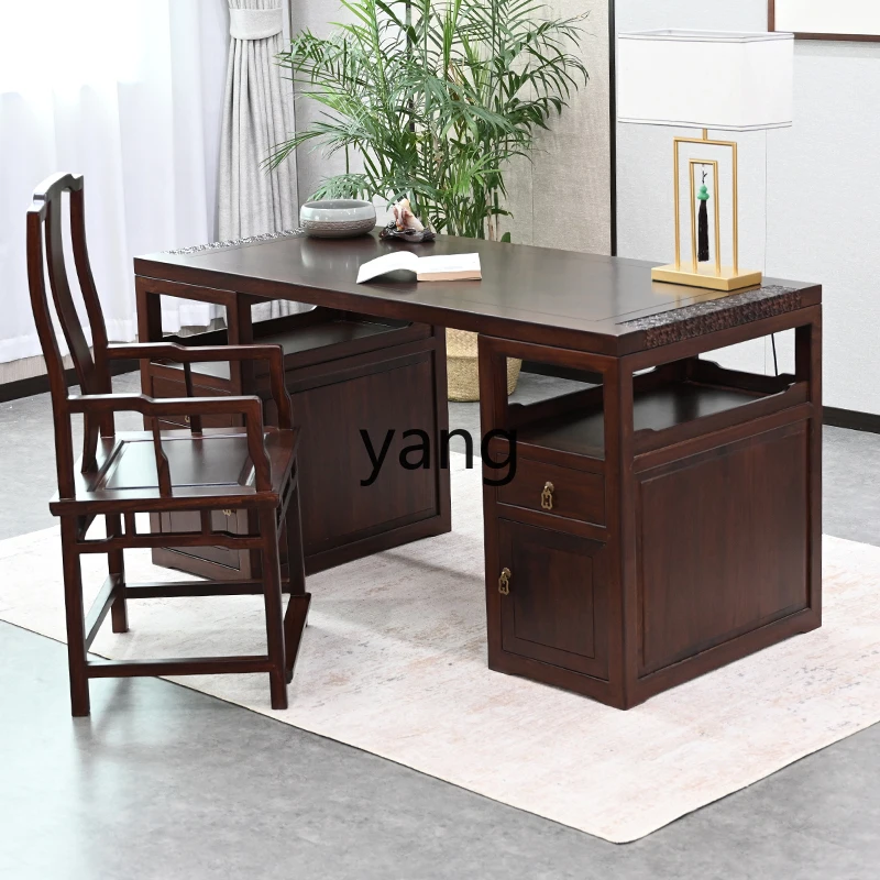 TGF مكتب صيني جميع الخشب الصلب مكتب المنزل العتيقة بسيطة الخط الجدول سجل صورة القضية