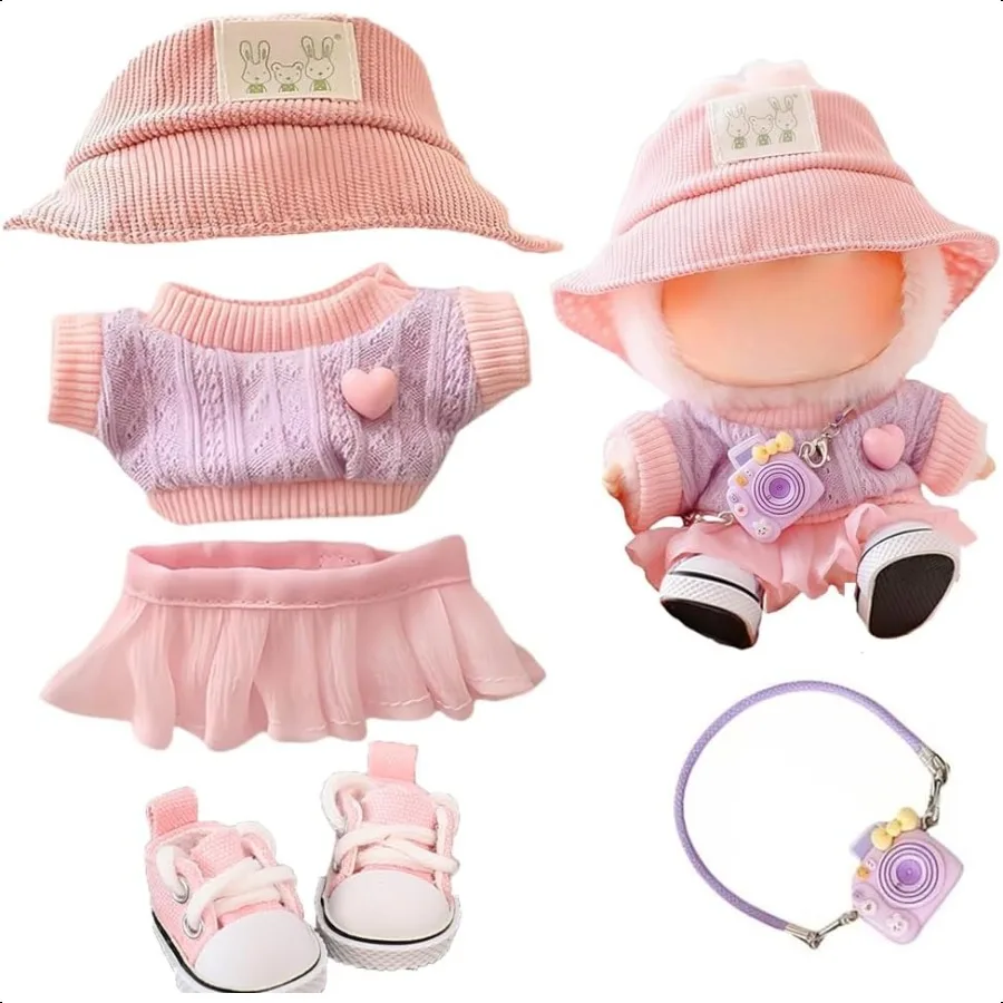 

Clothes for Labubu DollClothes for Dolls Accories Stylish Kawaii Outfit Set 5 Pieces Suitable for Labubu 15cm 17cm Doll Doll Cl