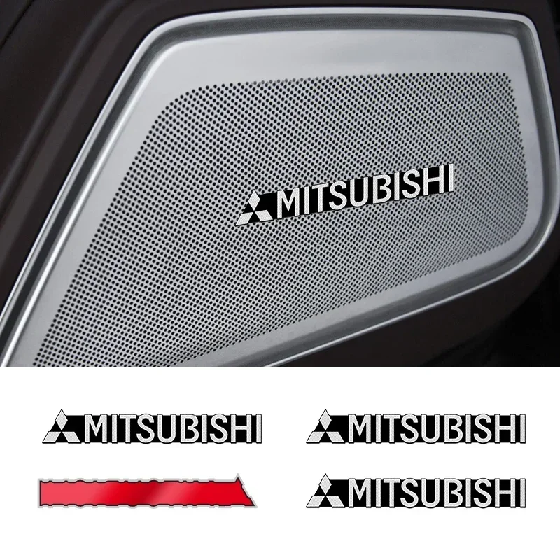 4PCS Car Speaker 3D Emblem Sticker For Mitsubishi ASX Lancer Mirage Pajero Sport Xpander Attrage Outlander L200 EVO Lancer EX