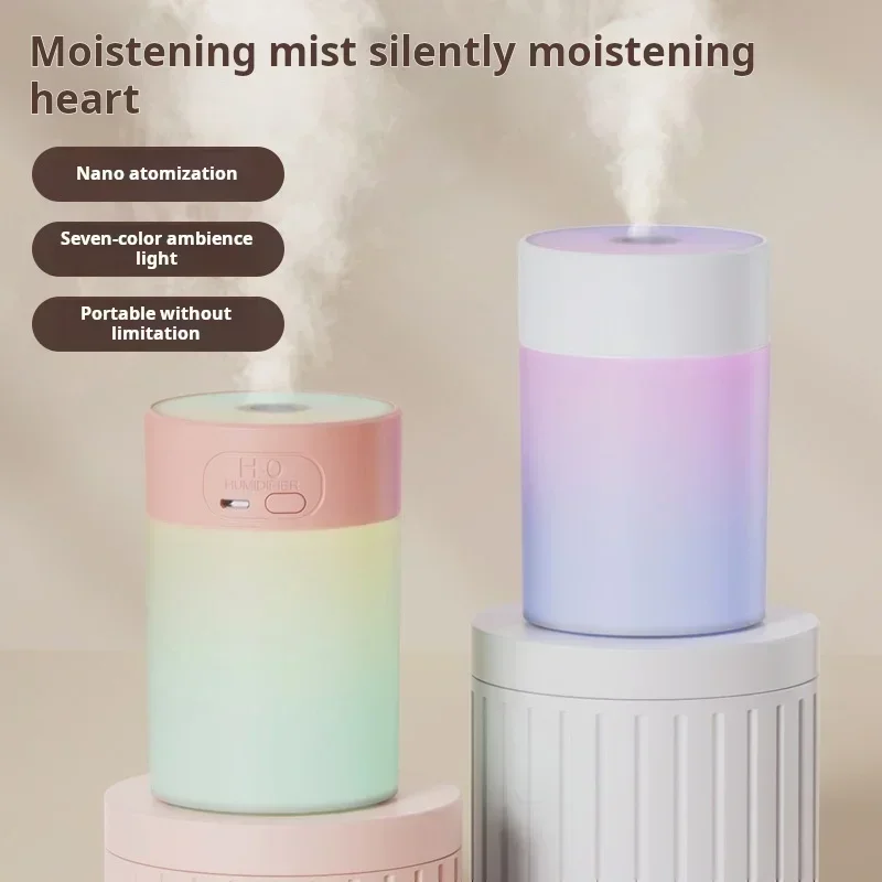 Colorful Atmosphere LED USB Mini Humidifier Car Home Bedroom Air Moisturizer Portable Desktop Aromatherapy Waterless Ultrasonic
