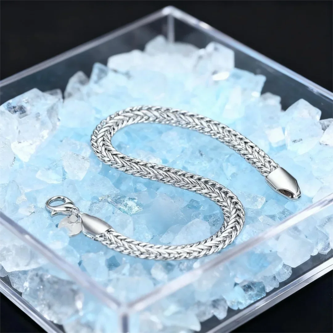 

Hot popular 925 Sterling Silvery trend 6MM Flat Snake Chain Bracelet for women lady men wedding party gifts original jewelry