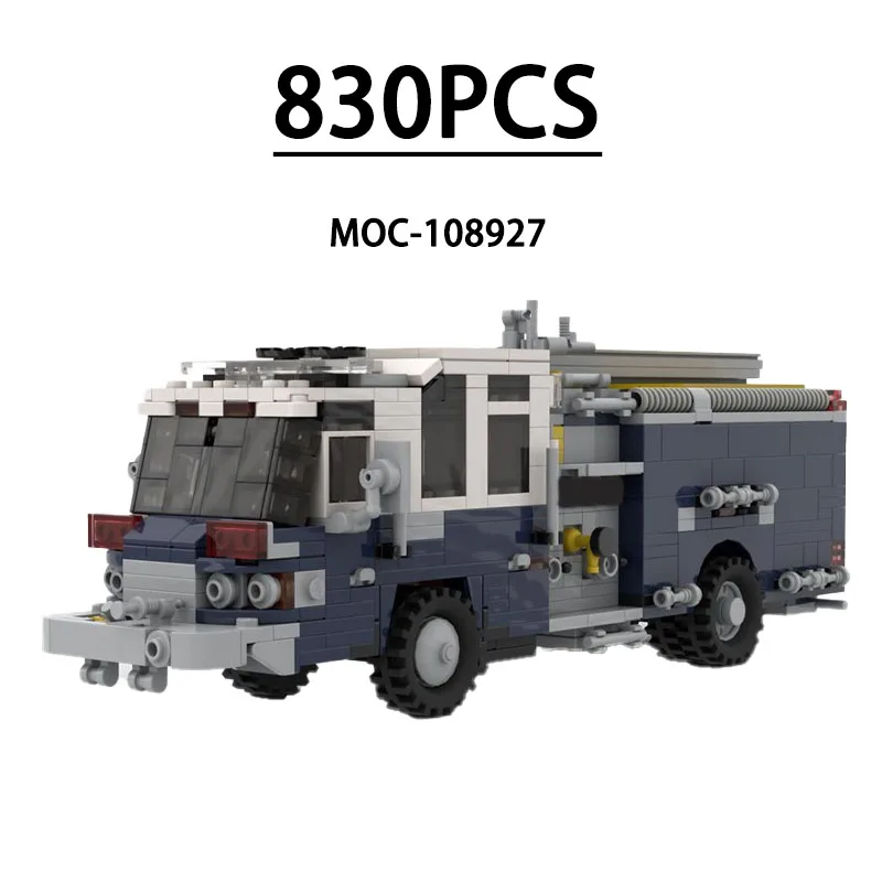

MOC-108927 Building Block City Traffic Rescue Fire Truck Model 830PCS Children Educational Birthday Christmas New Year Toy Gift