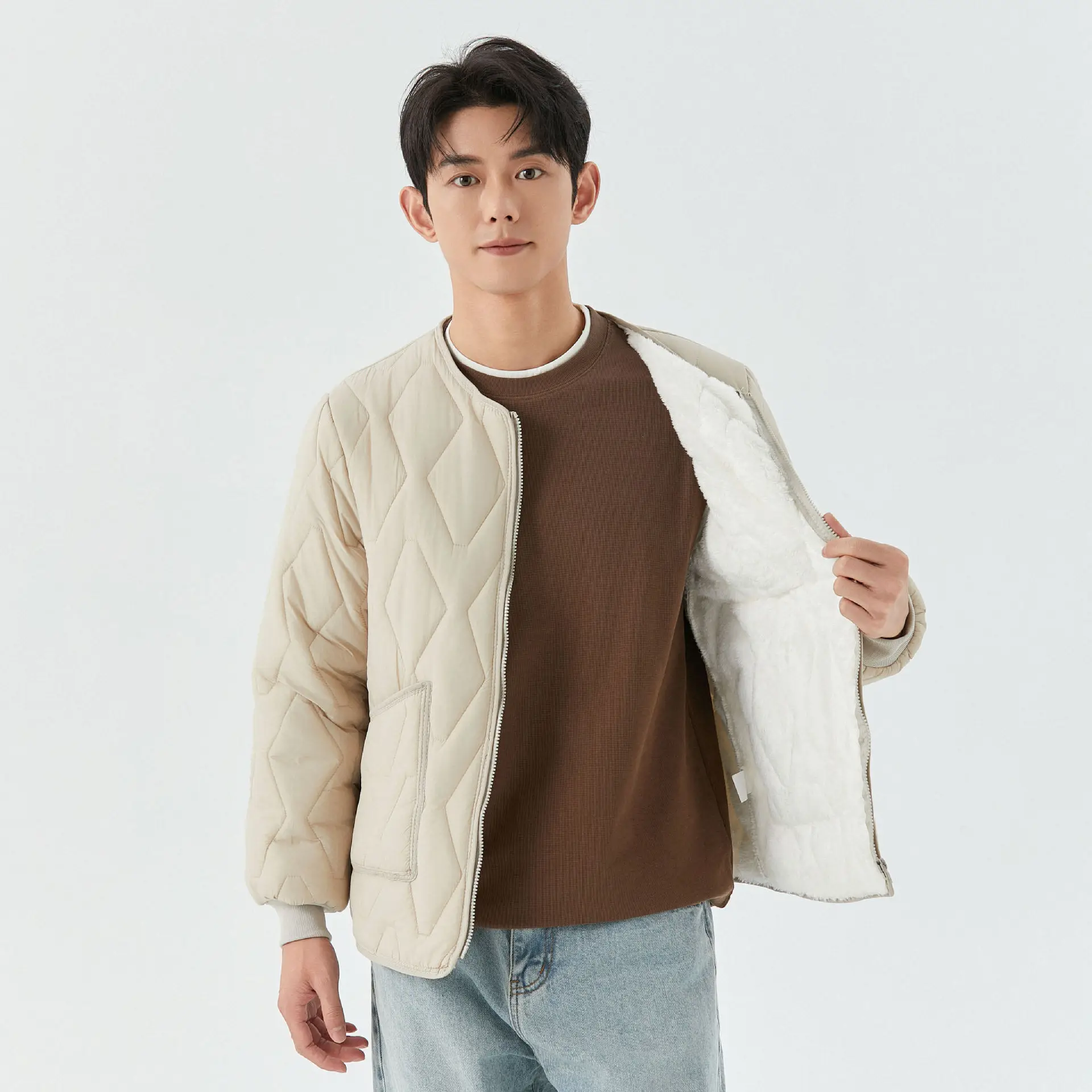 Winter Hot Selling Men's Winter Thick Velvet Warm Cotton Jacket Men's Loose Cotton Jacket Men's Warm Windproof Jacket