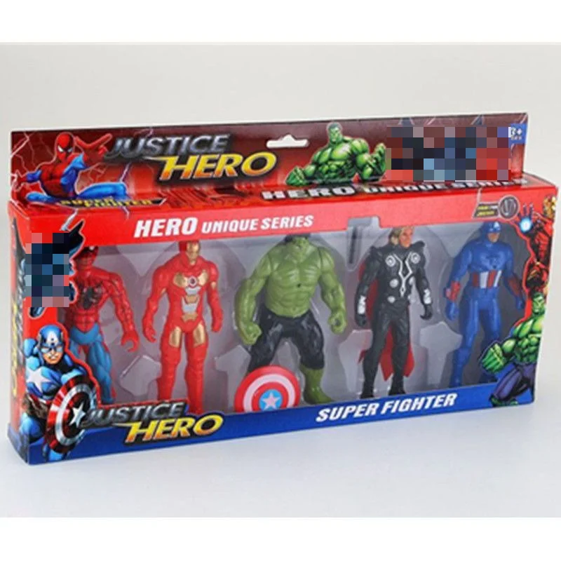 Figuras móviles luminosas de Los Vengadores, Thanos, Iron Man, Spider-Man, Hulk, modelo personalizado creativo, adornos, juguetes para niños