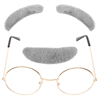 Grandpa for Kids Fake Beard Kit Old Man Costume 100 Days of School Boys Clothing Rabbit Fur Person Elder