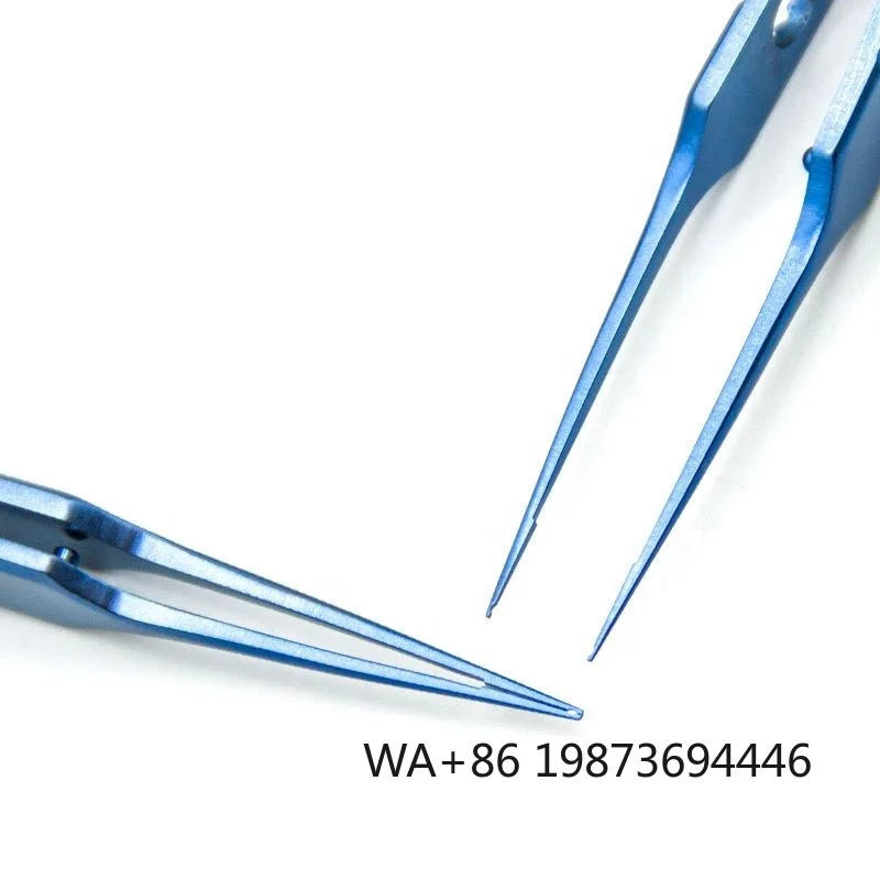 

Notched Ophthalmic Tweezers with Tying Platforms, Titanium & Stainless Steel Tissue Forceps
