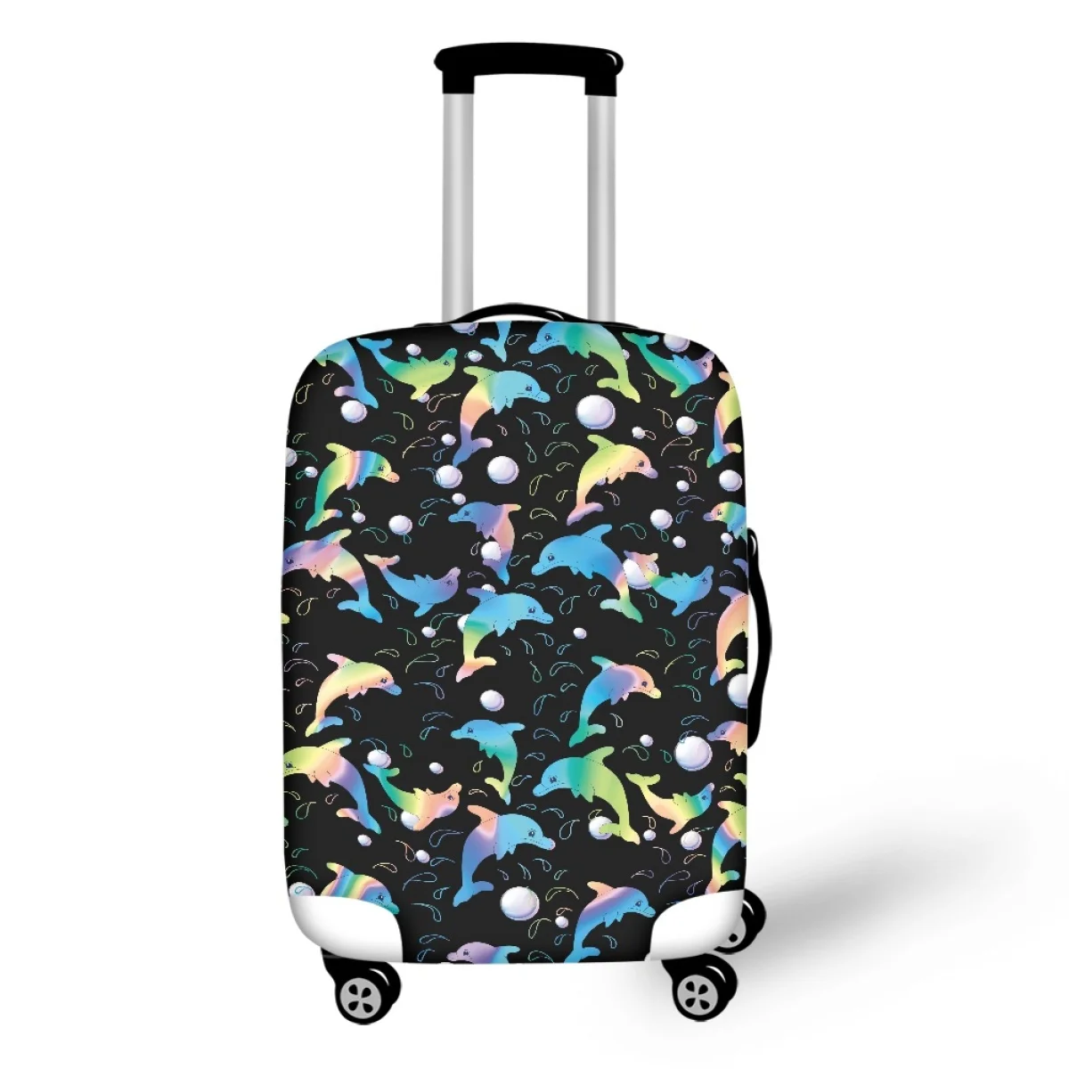 Kawaii Dolphin Cartoon Print 18-32 Size Travel Luggage Case Fashion Design Elastic Removable Dust Covers  Travel Accessories