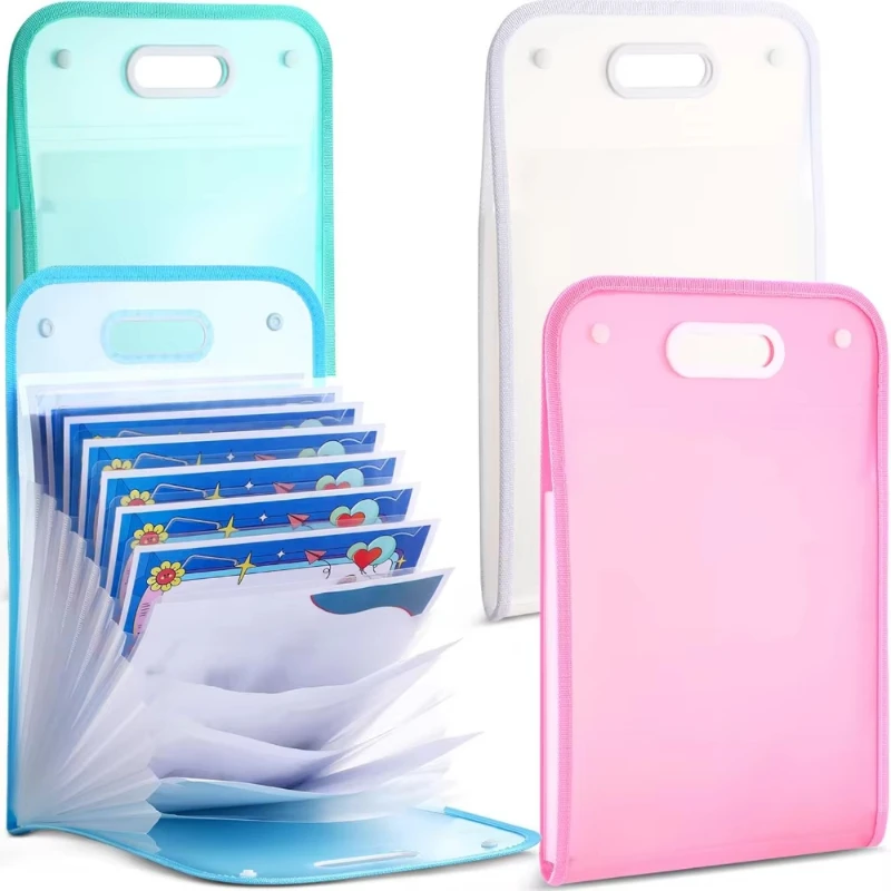 

Transparent Large Capacity 13-Pocket Portable Folder Expandable A4 Folder Organizer for Storing Data Receipts Test Paper