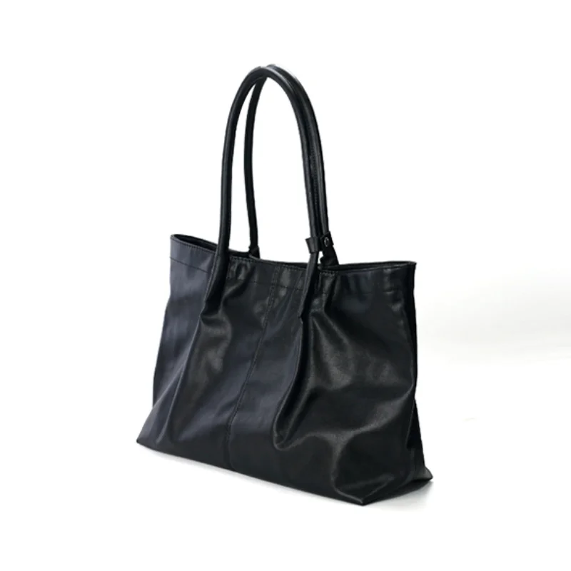 Weiche Tragetasche, Damen-Schultertasche aus Kunstleder mit großer Kapazität, einfarbig, mit Magnetverschluss, vielseitige Freizeit- und Pendler-Handtasche – Detail 5