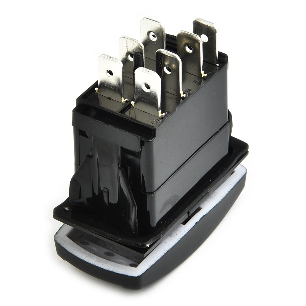 7Pin 20Amp 12V Blue LED Lights Winch In Winch Out (ON)-OFF-(ON) Rocker Switch Momentary LED Switch Momentary Toggle Rocker