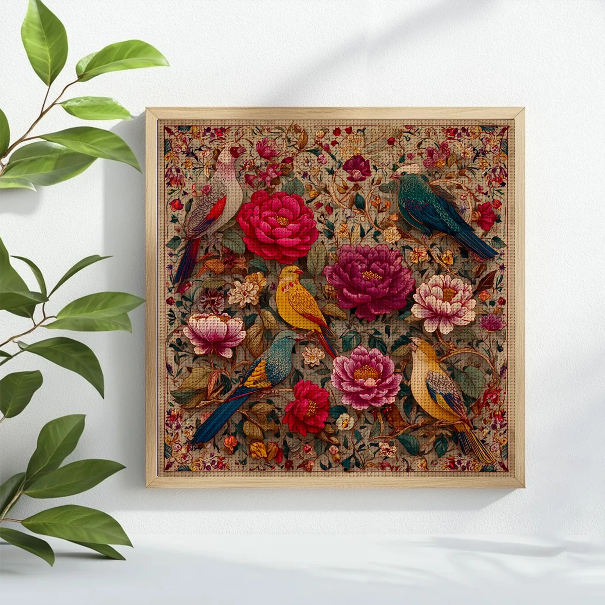 ThreadLux Counted Cross Stitch Kit 40x40cm/15.7x15.7in Easy-to-Follow Holiday Gift Family Decorative Cross-Stitching Set