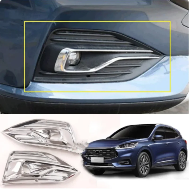 

For Ford Kuga Escape 2020 2021 2022 Accessories Front Rear Fog Lights Lamps Eyelid Eyebrow Decoration Cover Trim Car Styling