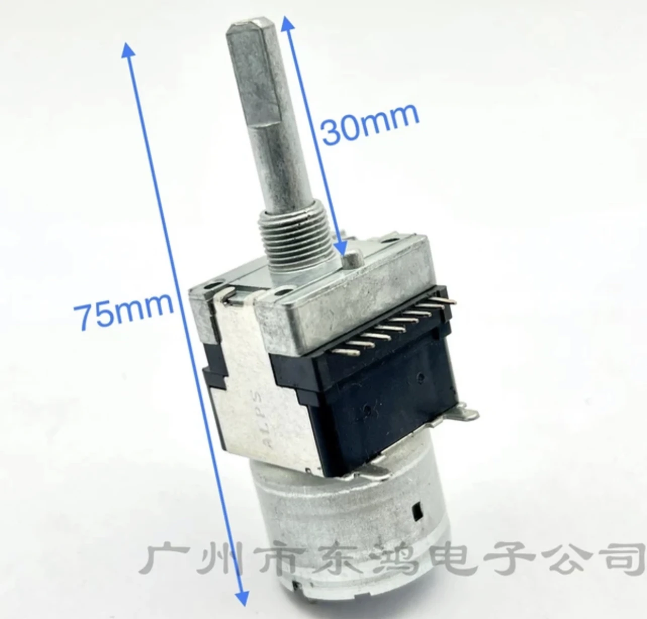 1 PCS single RK168 type 8-pin  old amplifier volume motor potentiometer A10KX2 shaft length 30mm