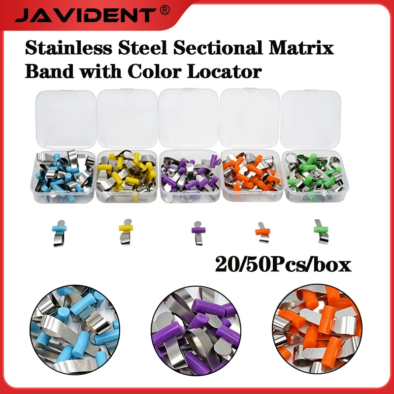 20/50pcs Dental Forming Sheet Orthodontic Sectional Contoured Metal Matrice Dentistry Matrix Bands Retainerless