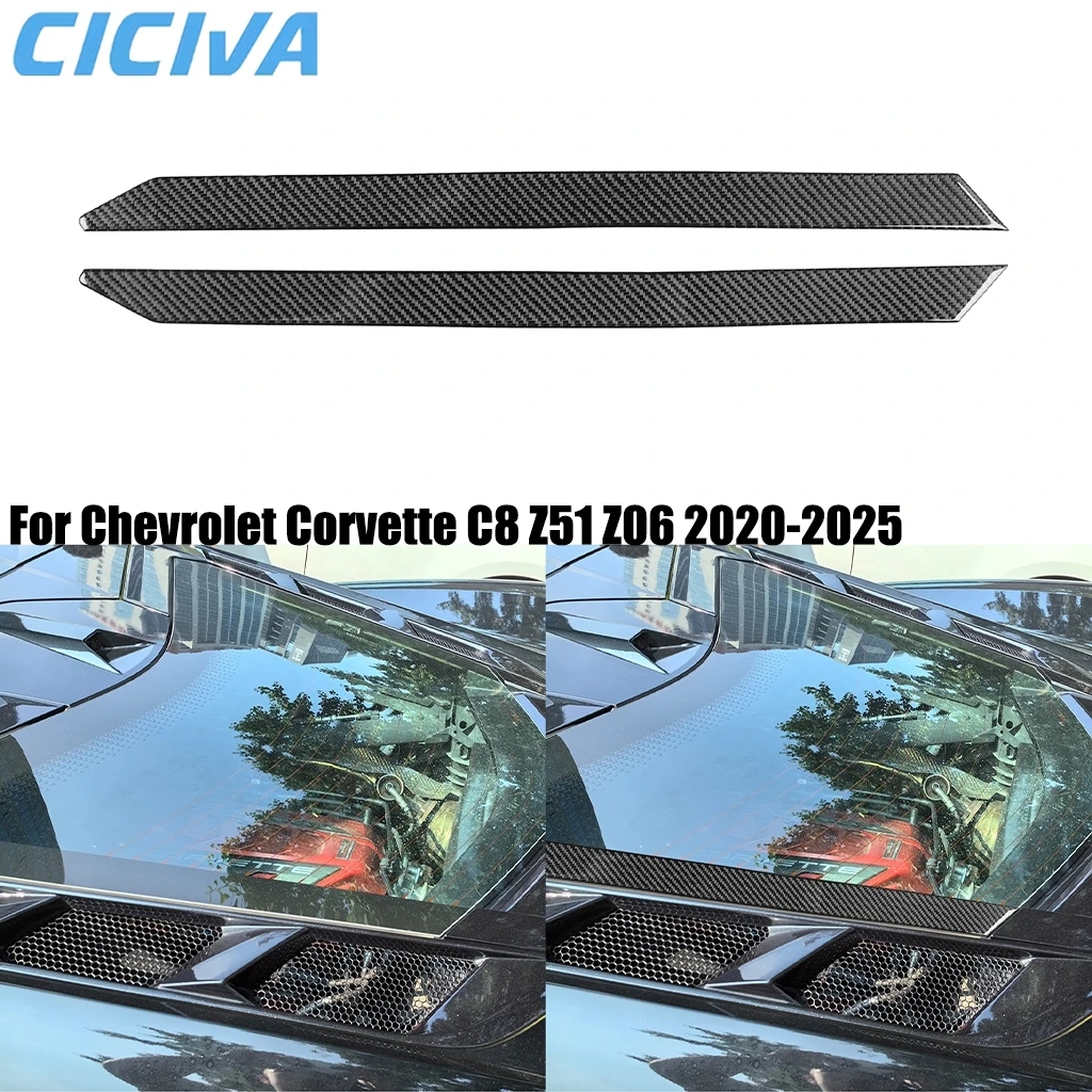 

For Chevrolet Corvette C8 Z51 Z06 2020-2025 Carbon Fiber Rear Windshield Exterior Decorative Cover Sticker Car Accessories Trim