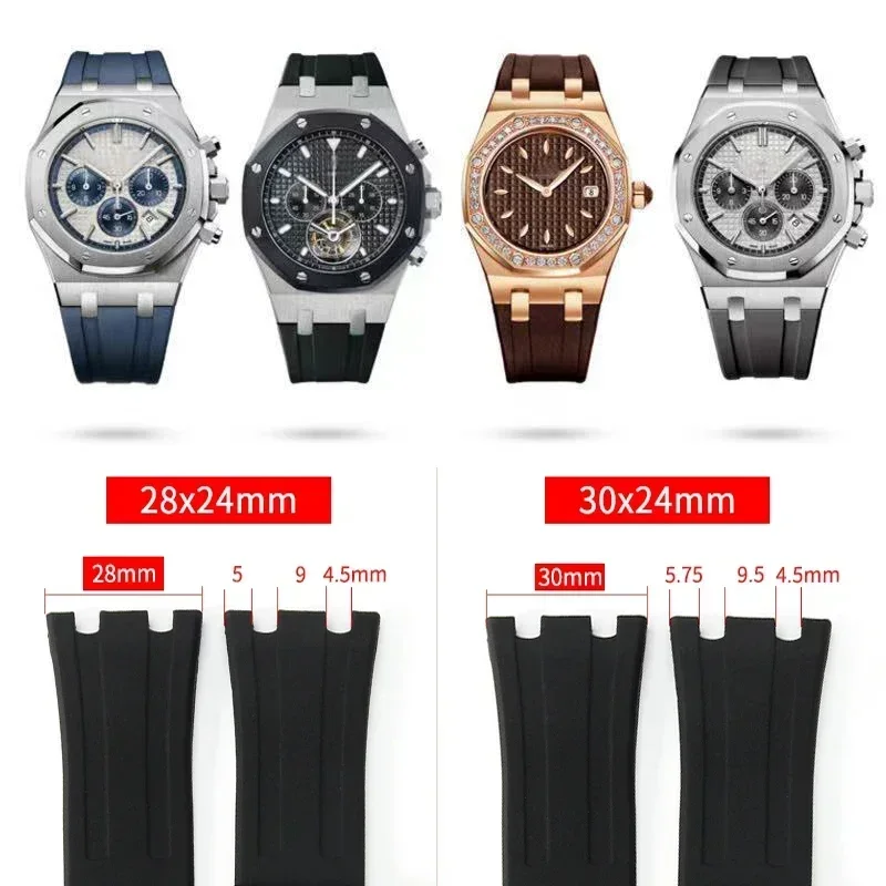 جديد المطاط سيليكون حزام الساعات 28 مللي متر ل AP حزام ل أوديمارس حزام ل بيجيه رويال اوك أوفشور 15710 15703 معصمه #6