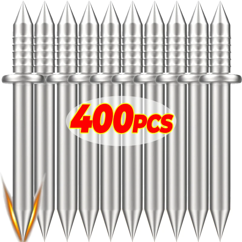 50/400Pcs Double Headed Nail Skirting Thread Seamless Nails with Pecific Sleeve for Solid Wood Baseboard No Trace Fixing Screw
