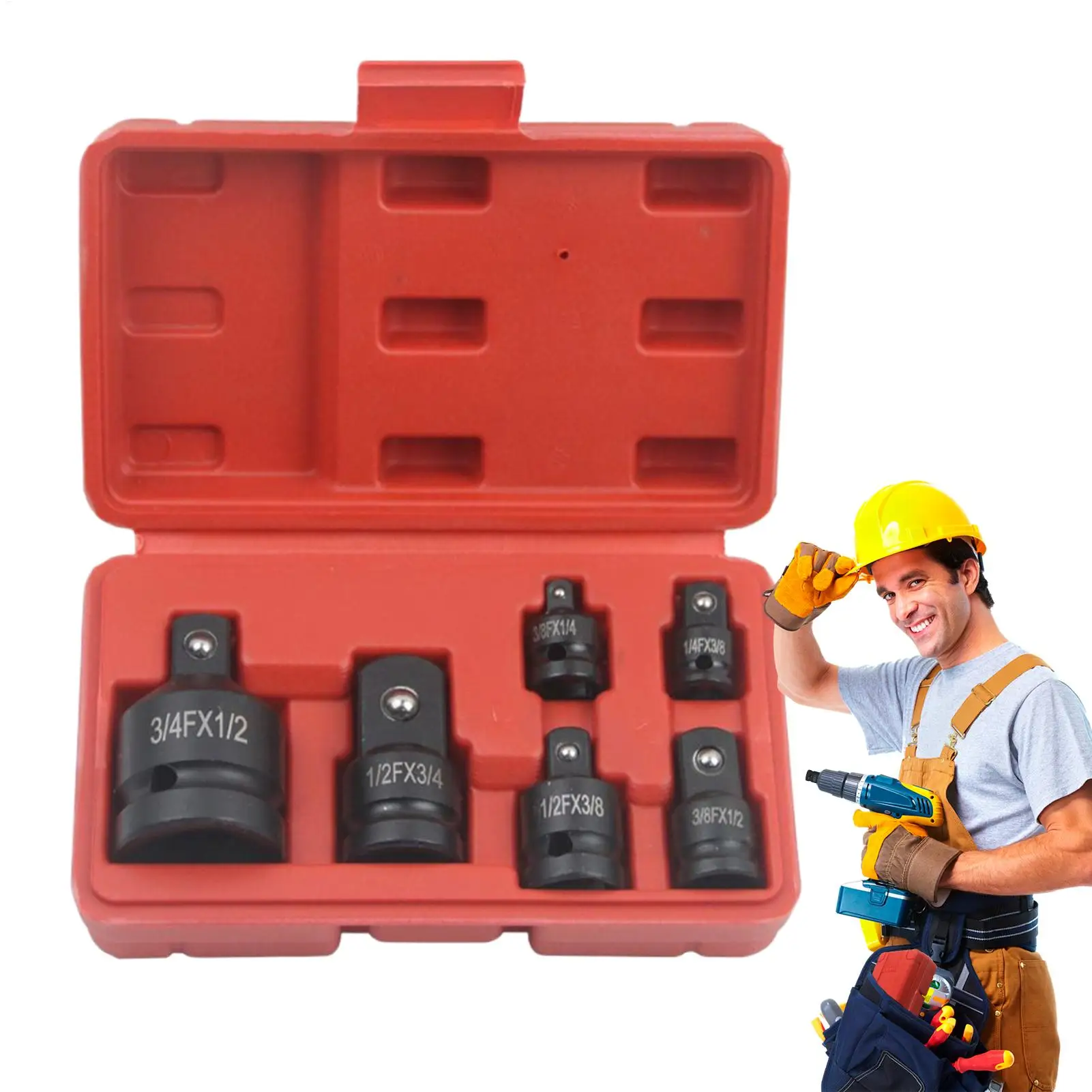 

Ratchet Adapter Set Reducer Converter Kit Set of 6 General Socket Adapter Kit for Construction Electrician Maintenance Carpentry