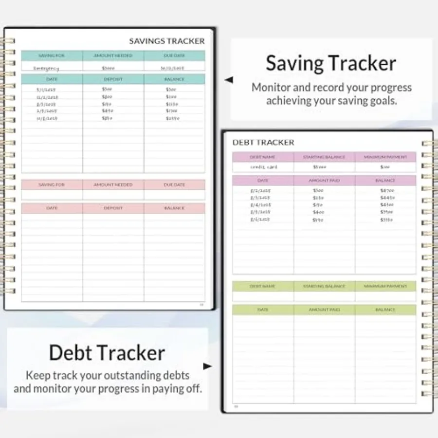 Budget Planner - Monthly Budget Book with Expense Tracker Notebook, Undated 12 Month Bill Organizer and Finance Planner to Mana view 6