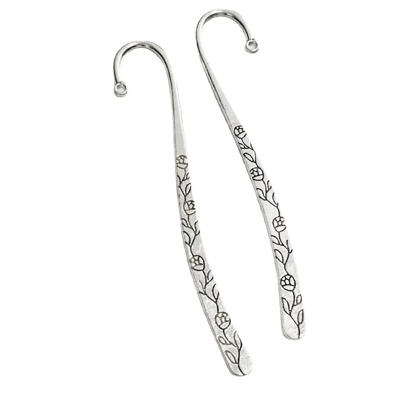 10Pcs Bronze Color Antique Silver Plated Bookmark Charms Pendants DIY Jewelry Accessories
