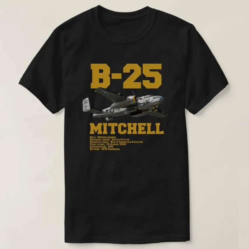 B-25 Mitchell Plane Men T-Shirt Short Sleeve Casual 100% Cotton O-Neck T Shirt