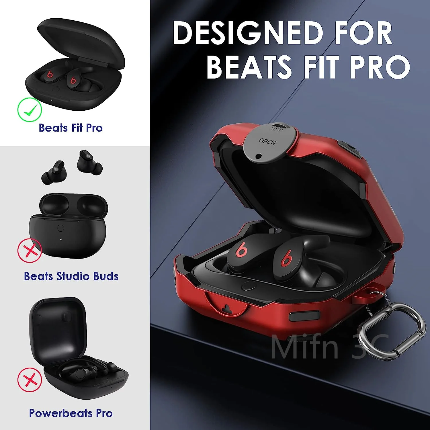 高級【アップグレードロック】Beats Fit Pro 2021 イヤホン用透明 PC ハードケース 耐衝撃ケース レディース メンズ Beats Fit Pro用