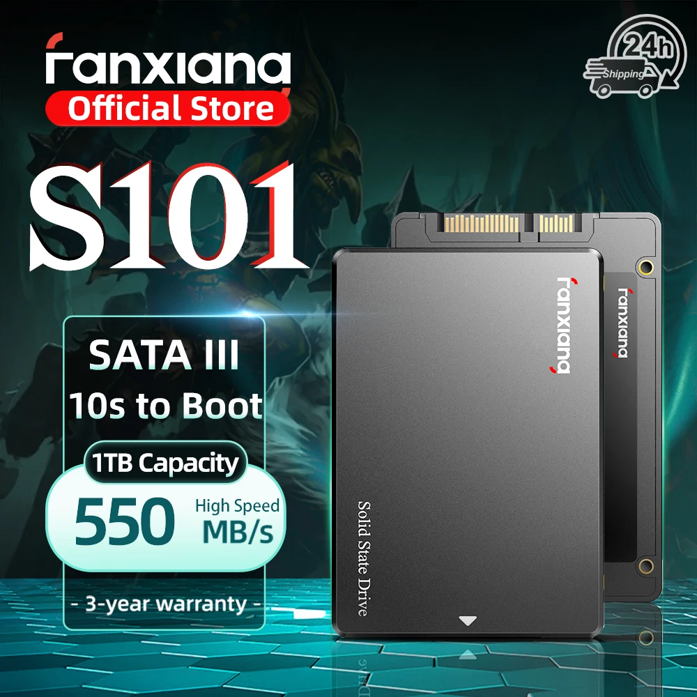 Fanxiang S101/S102 Pro/S101Q 2.5inch SATA SSD 512GB 1TB 2TB 4TB 550MB/s Hard Drive SSD SATA Internal Solid State Disk 6xFast HDD