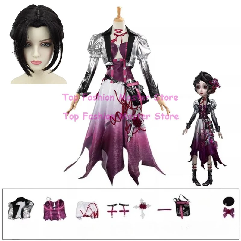 

Silver Antimony Doctor Cosplay Game Identity V Emily Dyer Lydia Jones Costume New Coat Dress Prop Suit Halloween Dress for Woman