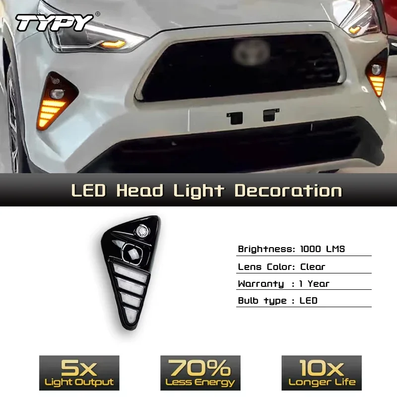 

TYPY Car LED Fog Lamp For Toyota Yaris Cross 2023 2024 Car LED Daytime Running Light Dynamic Turn Signal Auto Accessories