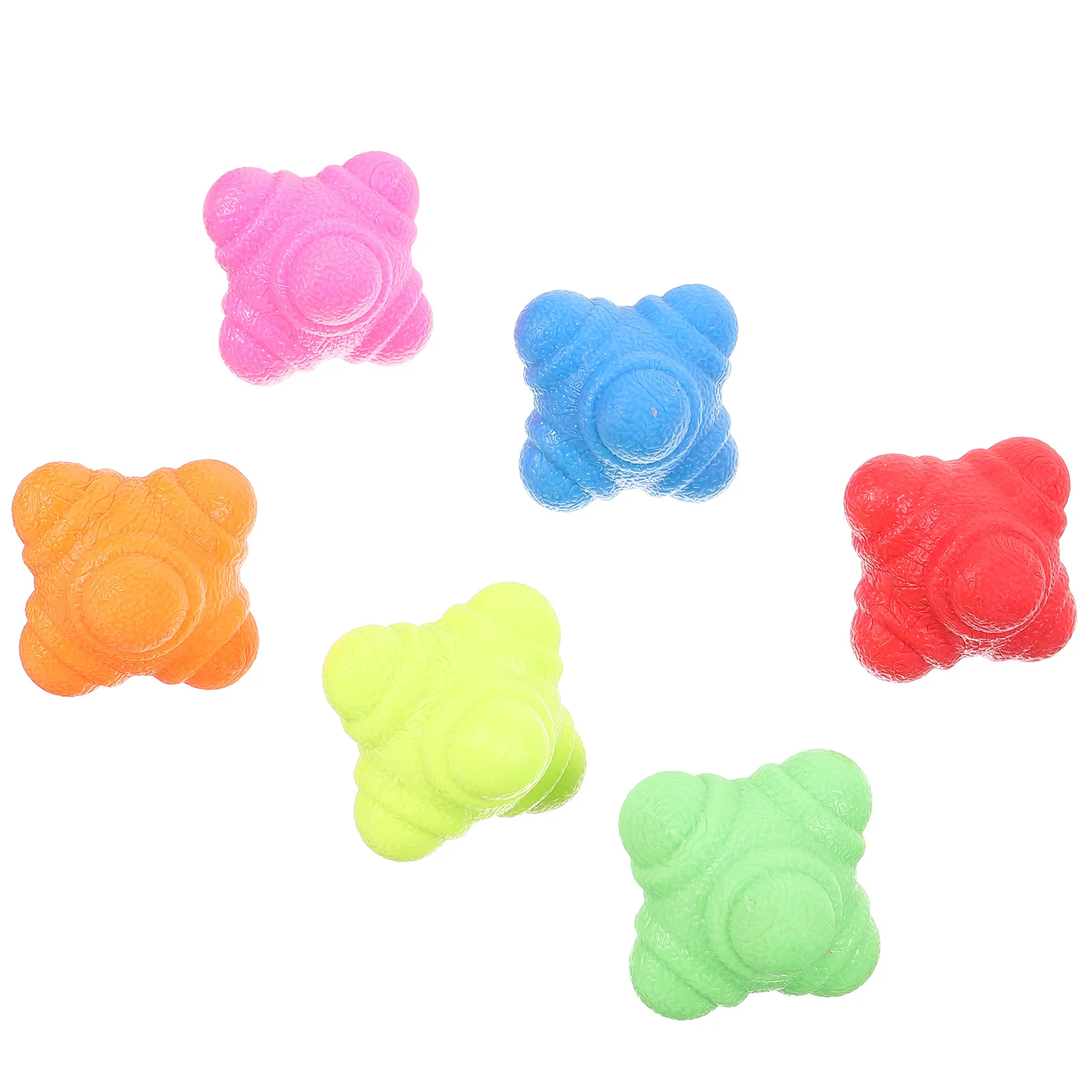 6 قطعة كرات رد الفعل معدات التدريب سداسية لتنسيق اليد والعين كرة لياقة بدنية رياضية داخلية للبالغين البيسبول