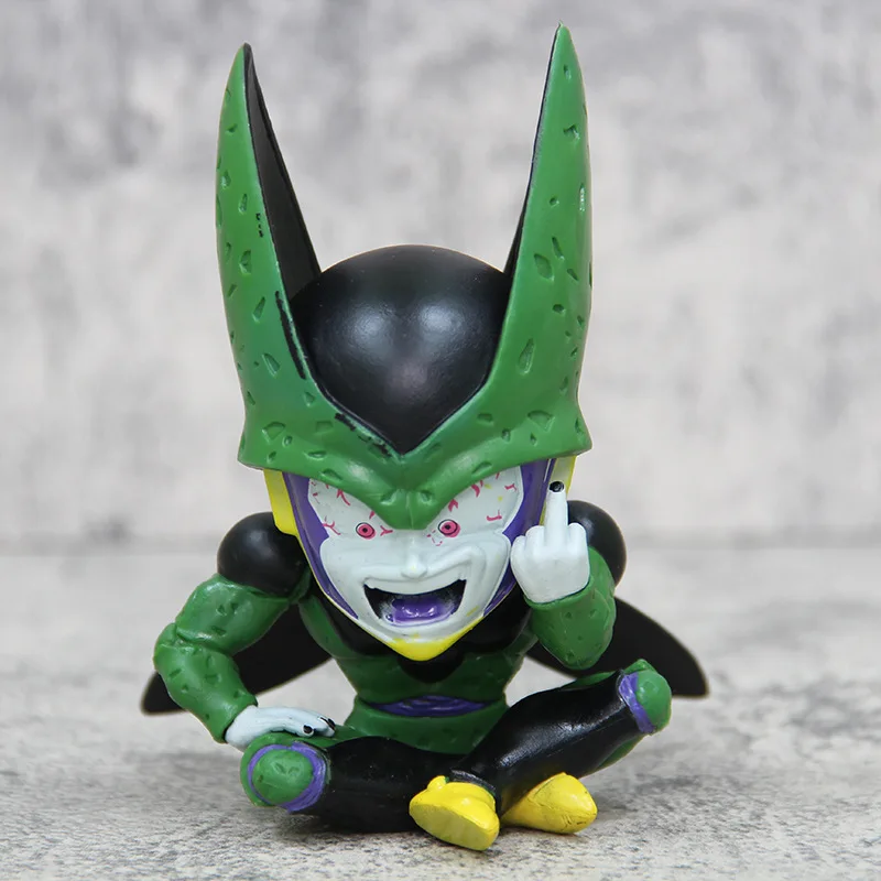12mc Dragon Ball Z: Troll Cell Flips The Bird (Parodieversie) Anime Figuur Model Standbeeld Collectie Desktop Decoratie Ornament