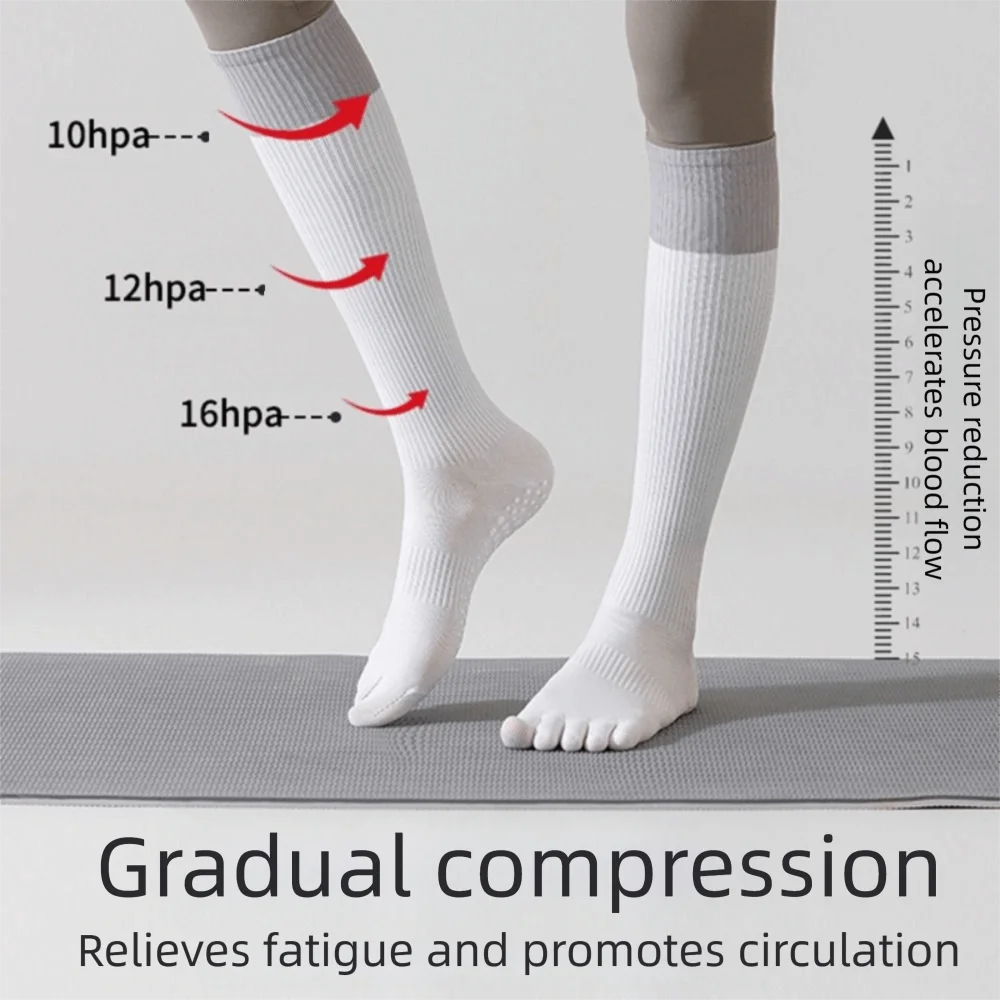 المهنية المضادة للانزلاق اليوغا الجوارب قبضة سيليكون بيلاتيس الجوارب ضغط تناسب جوارب رياضية ممارسة اليوغا
