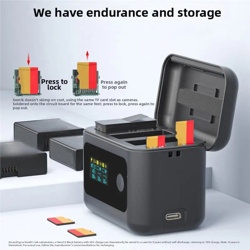 Camera Battery Manager With LED Display Charging Box For Go Pro 13 Fast Station Battery Charging Hub