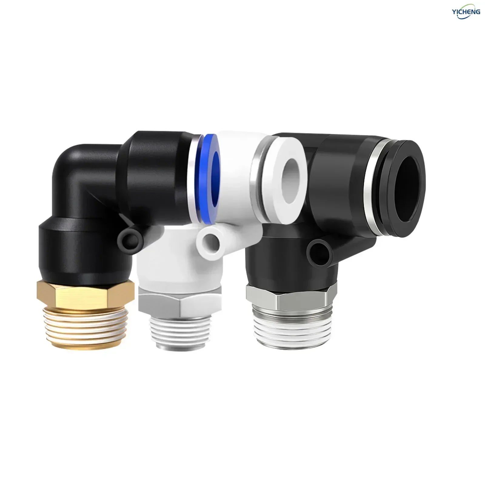 PNEUMATIC Male 14mm Tube OD Elbow BSP Thread specification 1/4"3/8"1/2"Inch 90°Push to Connect Fitting (Pack of 10)