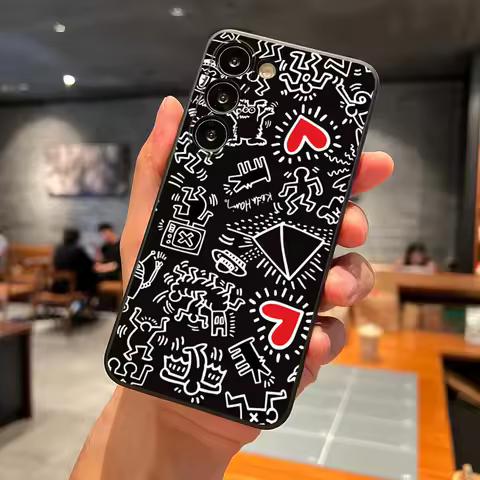 Artist K-H-haring Phone Case For Samsung S25 Ultra S24 S23 S 22 S21 S20 Plus S23 S24 Fe Galaxy A54 A53 A34 A25 A16 A14 A13Cover