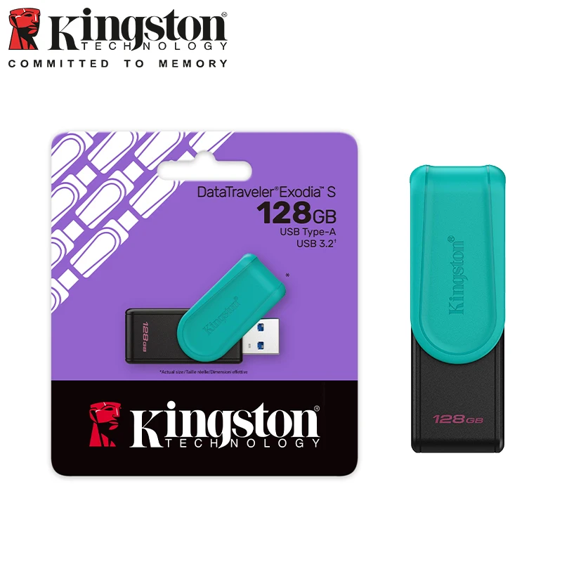 Kingston unidad Flash USB Original 64GB 128GB 256GB USB 3,2 Gen 1 unidad de bolígrafo negro DTXOM Flash Pendrive para memoria de ordenador