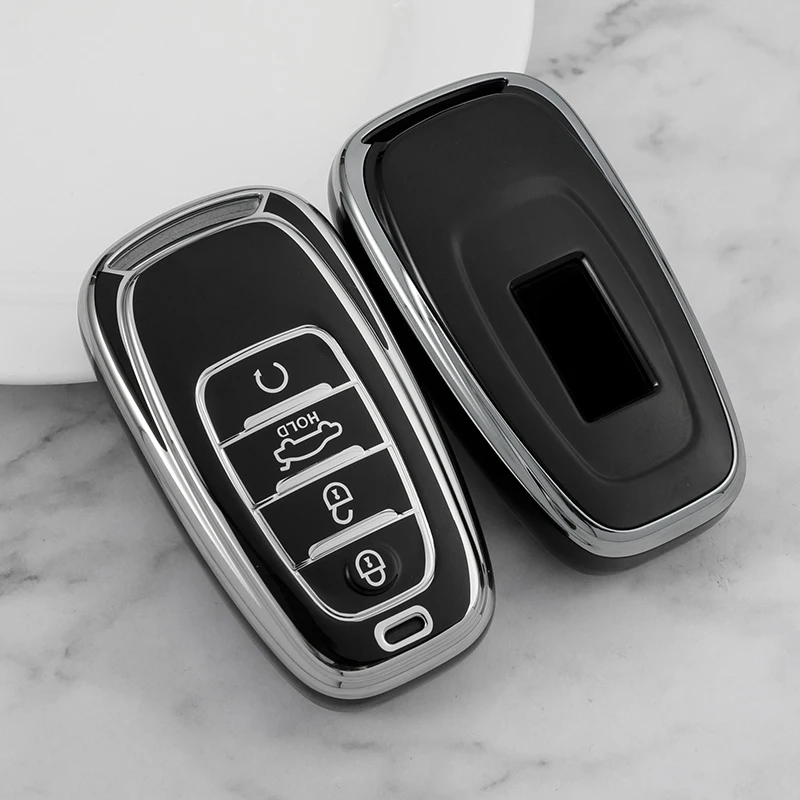 4 Bottons Silver Tpu Car Key Case Cover for Hongqi H5 EHS9 H9 2020 2021 Car Control Remote Key Shell Holder Hong Qi Accessories