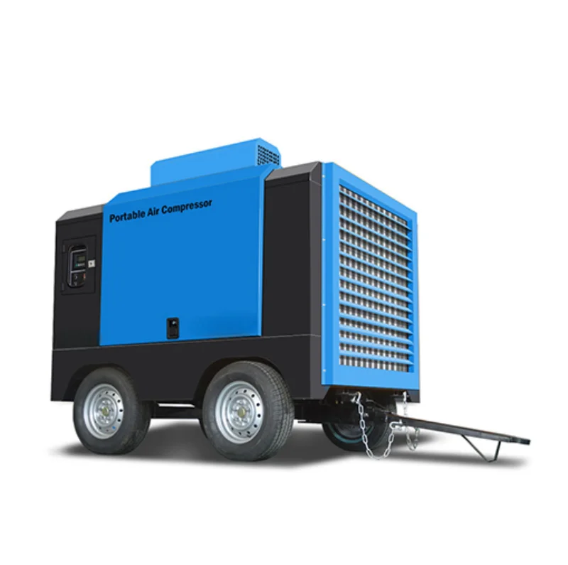 420CFM Portable Diesel Screw Air Compressor 420-460CFM 10-12Bar 118KW Mobile Diesel Air Compressor For Mining Construction Drill