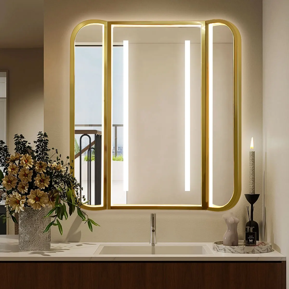 

Wholesale Modern Style Rectangle Touch Screen Smart Bathroom Mirror Hotel Anti-Fogging Led Bathroom Mirror Makeup Mirror