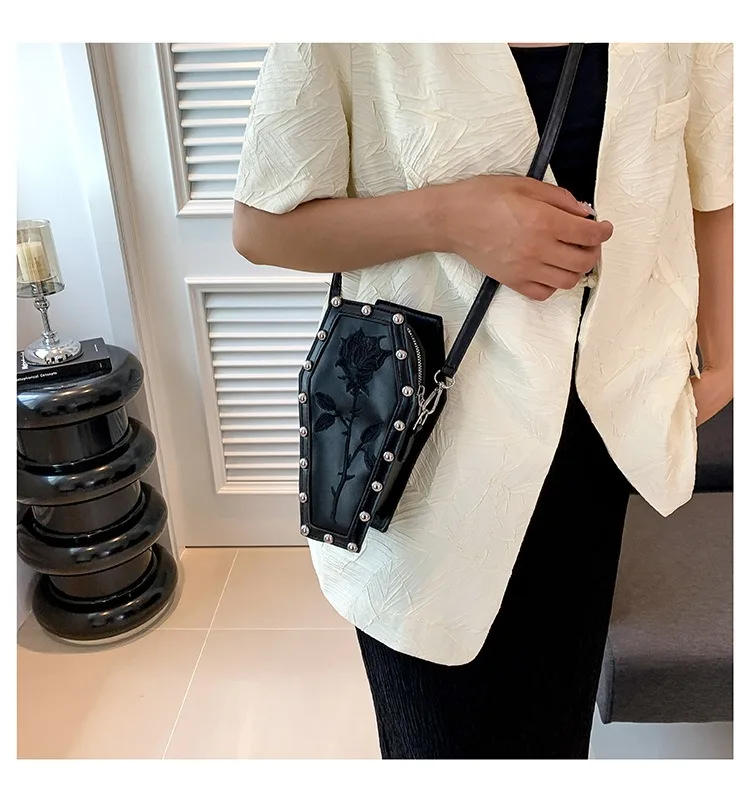 

Новая мода ретро темная индивидуальная тенденция гроб женская сумка через плечо из искусственной кожи женская сумка через плечо