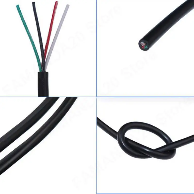 2 3 4 pin Core Sheathed Signal PVC Wire power cord Copper extension connector Audio Cable 28 26awg 24 22 AWG DC Soft line M20