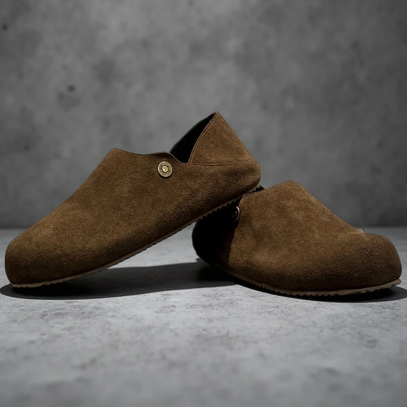 جديد أزياء الرجال الجلود الشقق أحذية مريحة رجل حذاء كاجوال الانزلاق على الذكور في الهواء الطلق أحذية مشي انقسام أحذية قيادة جلدية #4