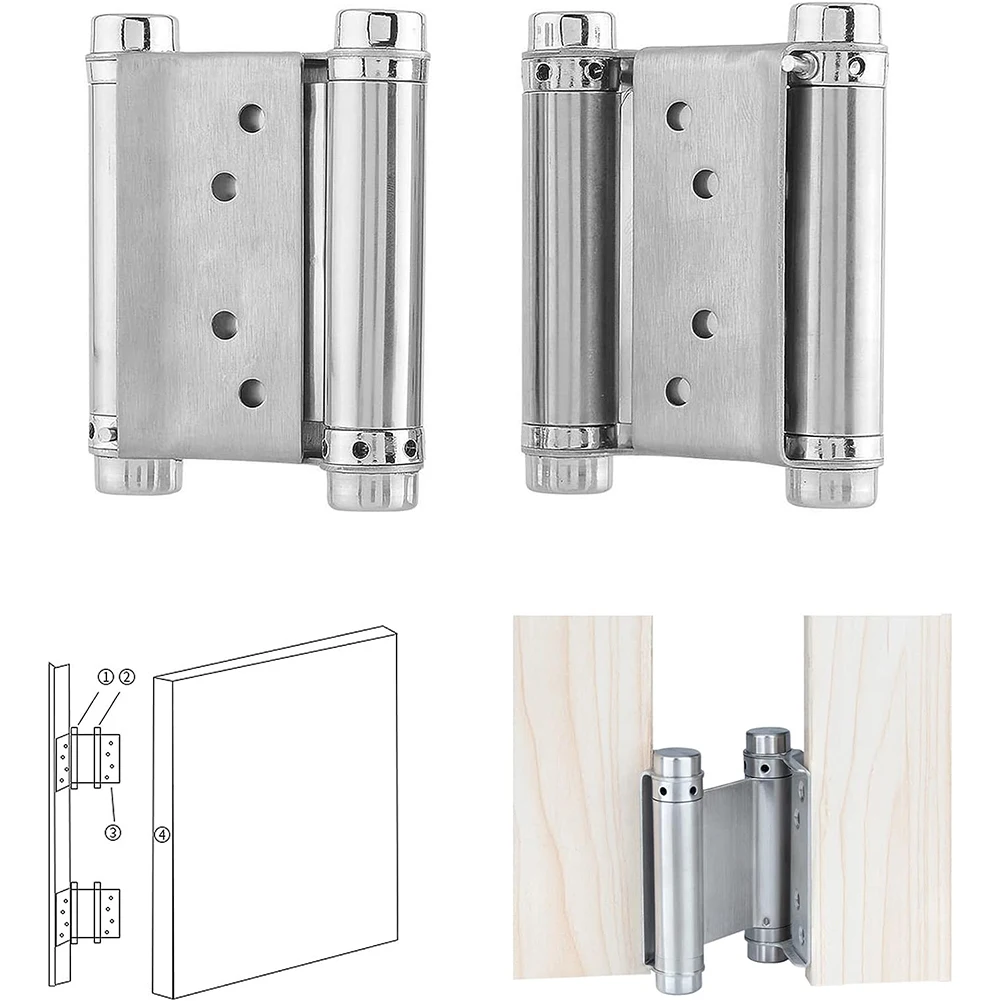 

Double Opening Spring Hinge Two-Way F-ree Door Hinge Stainless Steel Automatic Door Closing Garage Door Hinges Hardware