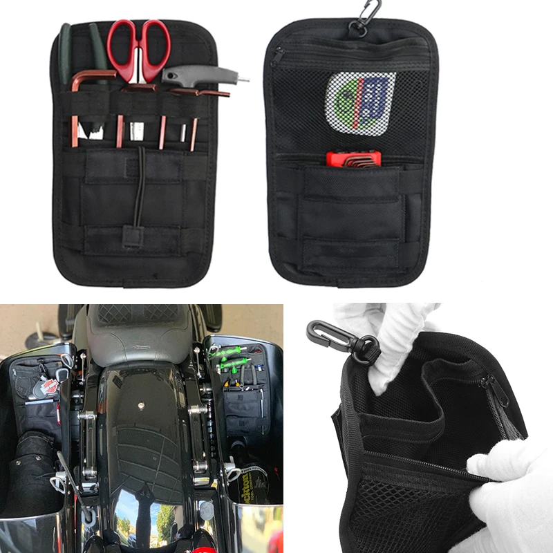 

For Harley Touring Street Road King Softail Dyna Motorcycle 1 Pair Saddlebag Inner Toolkit Black Organizer Hard Bags Storage