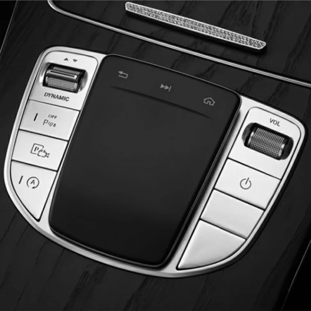 Для Mercedes-Benz C E GLC class W205 W213 X253 2015-2021 металлическая автомобильная дорожка, кнопка мыши, наклейки, авто аксессуары для интерьера