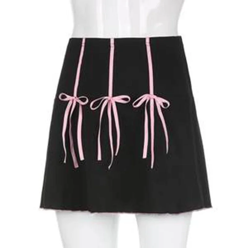 

2025 Y2K Summer Street Dress Micro Skirt Black Japanese Fashion Women's Skirt Sweet Casual Lace Mini Skirt Clothing