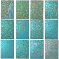 Valentine Love Heart 3D Embossing Folder Tiny Stars Rose Patterns Background Templates Stencil For DIY Scrapbooking Card Making