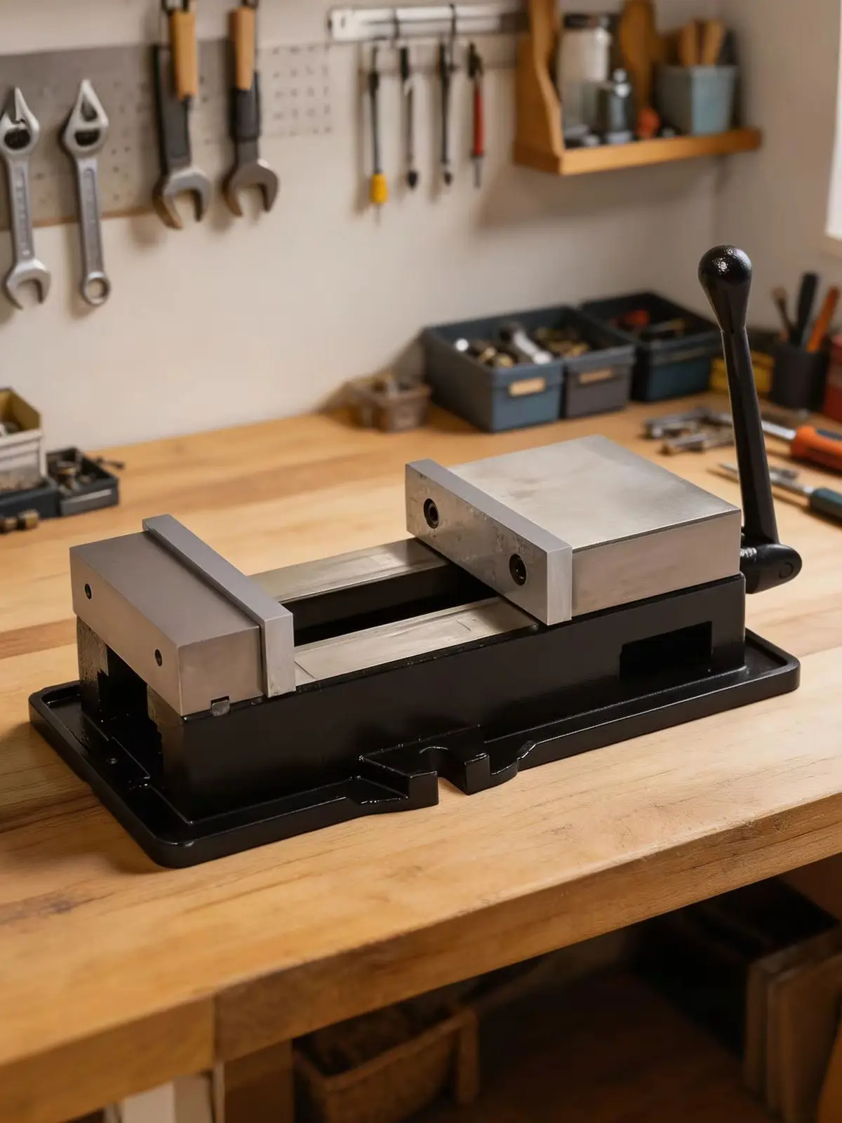 6-Zoll-Schraubstock aus Gusseisen, 160 mm Backenöffnung, hochpräzise Klemmung, kippsicher, stabile Basis, tragbarer Werkbank-Schraubstock für mechanische Bearbeitung, DIY und Maschinenwerkzeuge