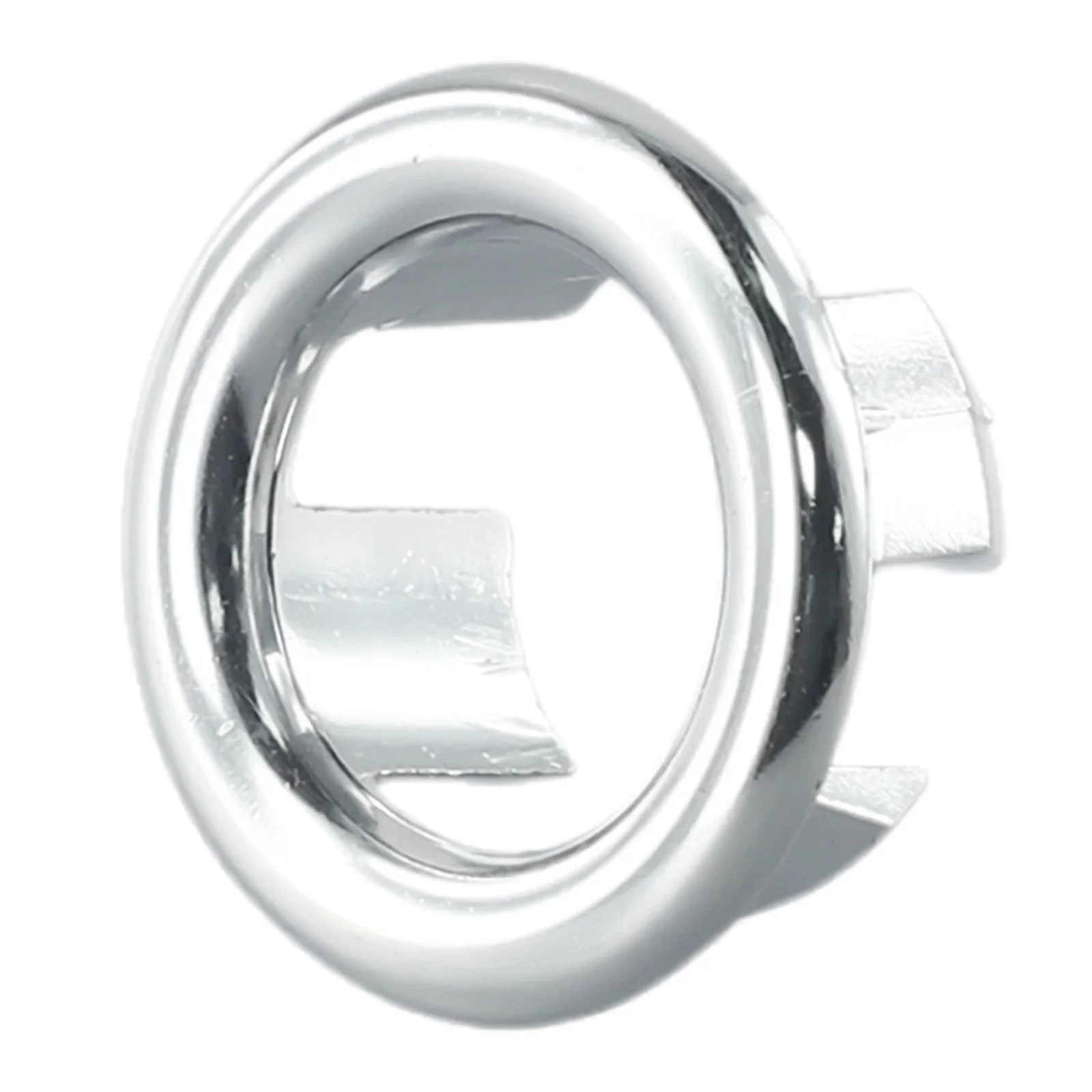 2pcs Overflow Ring Bathroom Basin Sink Overflow Ring Six-foot Round Insert Silver Chrome Hole Cover Cap 22mm-24mm