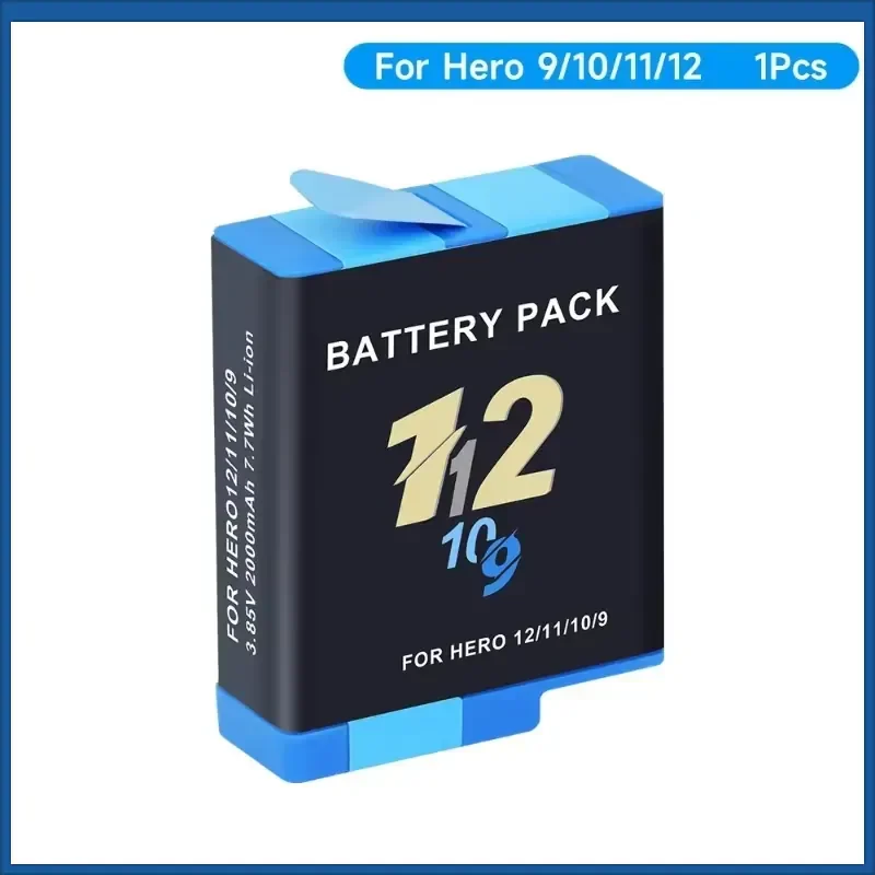 High-Performance 3.8V 1800mAh Rechargeable Battery for GoPro Hero 10 Camera Go Pro 11 9 Batteries Gopro Hero 12 Black Bateria